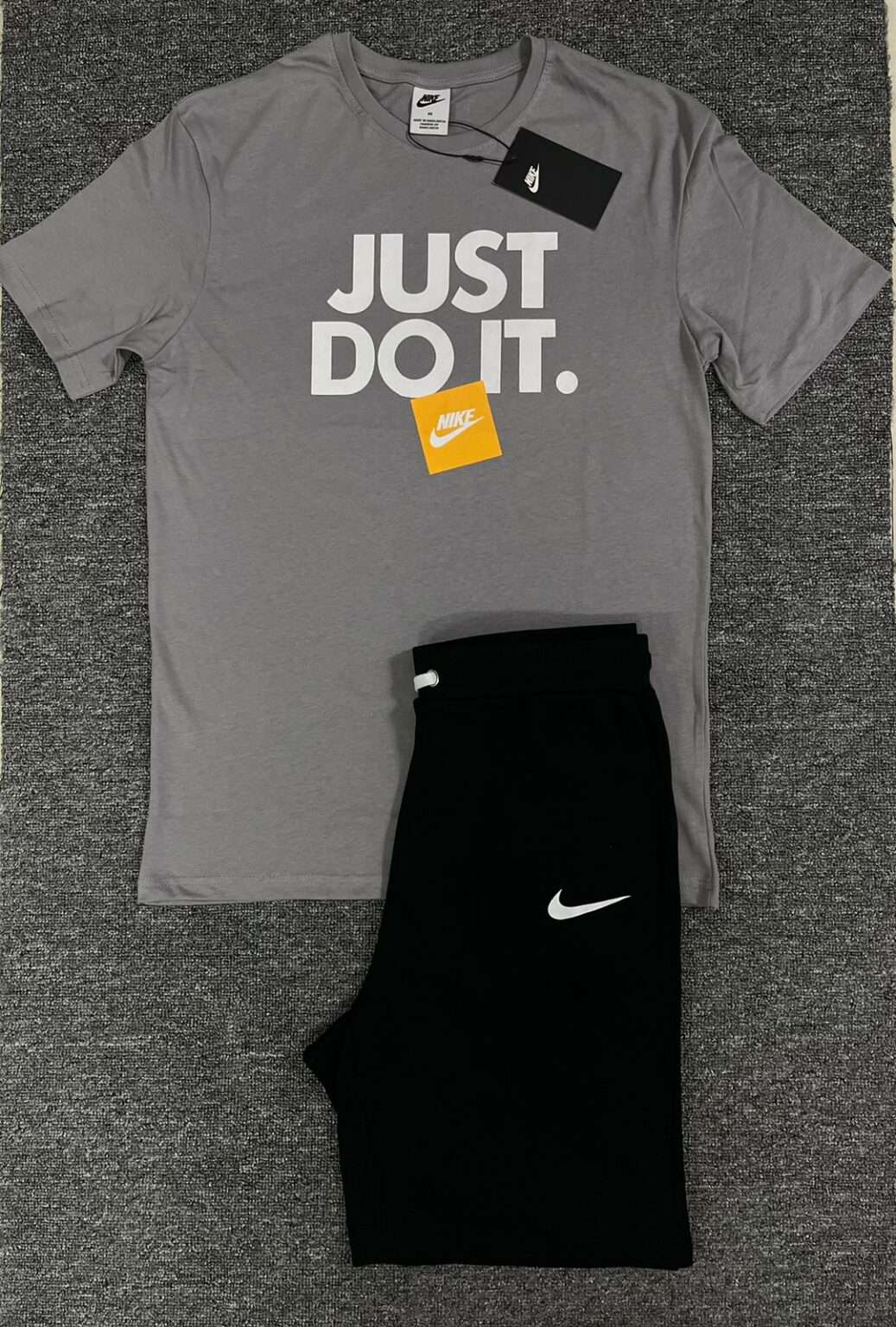 Sports Set Neon Green T-Shirt and Matching Black Shorts