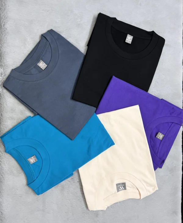 Solid T-shirt 5 pieces combo