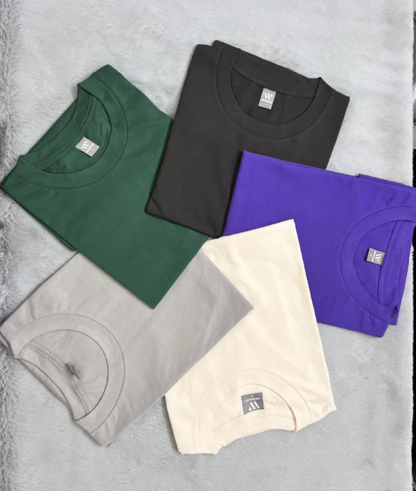 Solid T-shirt 5 pieces combo